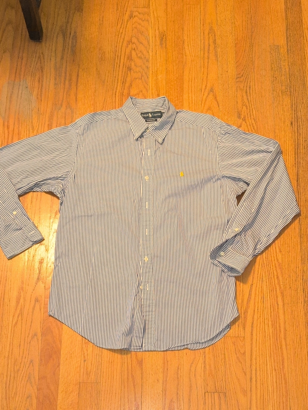 Ralph Lauren Slim Fit Blue and White Pinstripe Dress Shirt